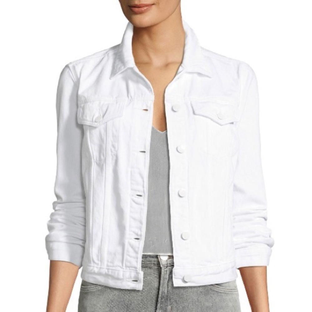 J Brand Slim Denim Jacket in Optic White